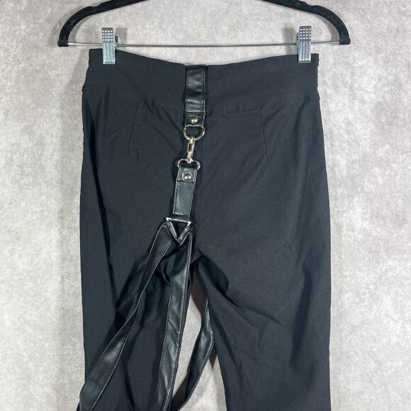 Killstar Pants Womens Small Black Shadow Stripe Trousers Goth Punk Mid Rise - Picture 5 of 11